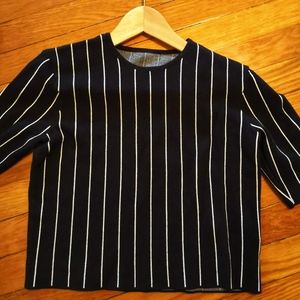 Striped sweater mid-sleeve
